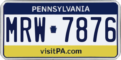 PA license plate MRW7876