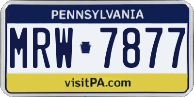 PA license plate MRW7877