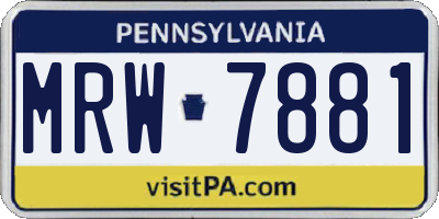 PA license plate MRW7881