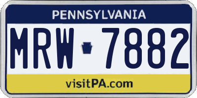 PA license plate MRW7882