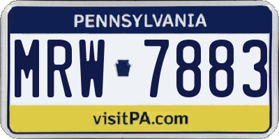 PA license plate MRW7883