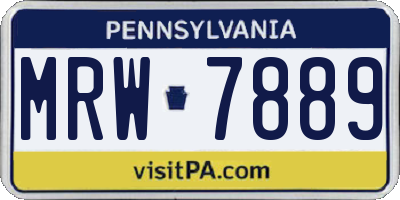 PA license plate MRW7889
