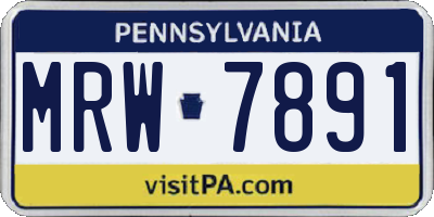 PA license plate MRW7891