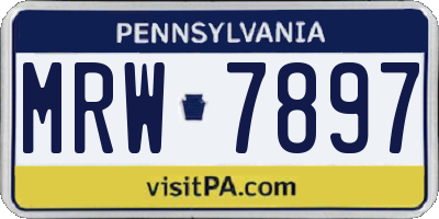 PA license plate MRW7897
