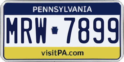 PA license plate MRW7899