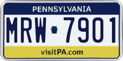 PA license plate MRW7901