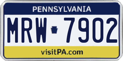 PA license plate MRW7902