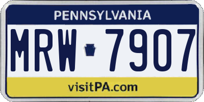 PA license plate MRW7907