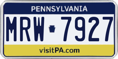 PA license plate MRW7927