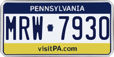 PA license plate MRW7930