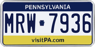 PA license plate MRW7936