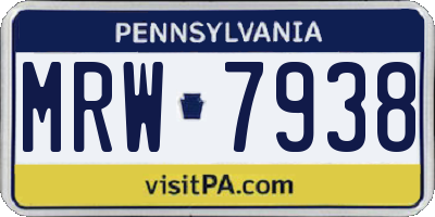 PA license plate MRW7938