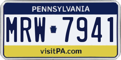 PA license plate MRW7941