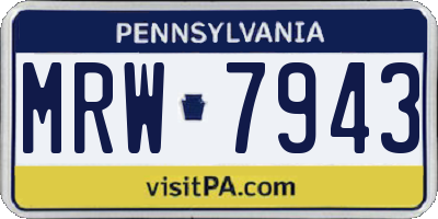 PA license plate MRW7943