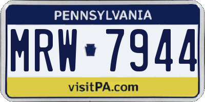 PA license plate MRW7944