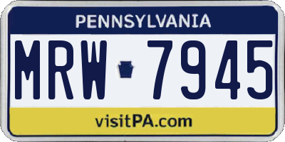 PA license plate MRW7945