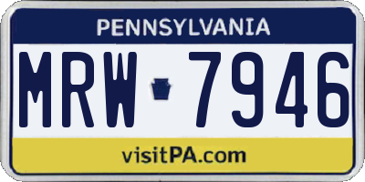 PA license plate MRW7946