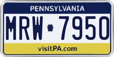PA license plate MRW7950