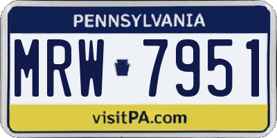 PA license plate MRW7951