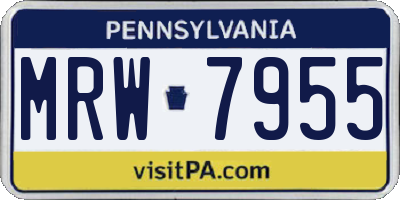 PA license plate MRW7955