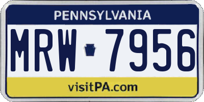 PA license plate MRW7956