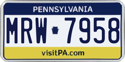 PA license plate MRW7958