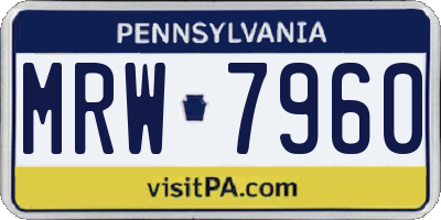 PA license plate MRW7960