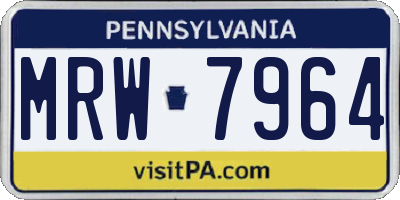 PA license plate MRW7964