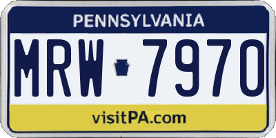 PA license plate MRW7970