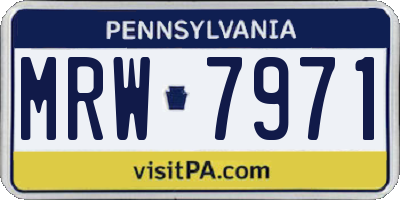 PA license plate MRW7971
