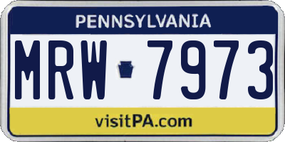 PA license plate MRW7973