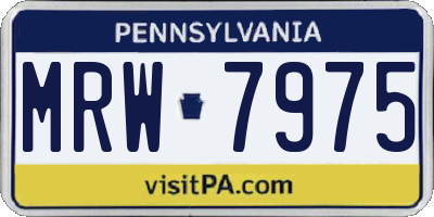 PA license plate MRW7975