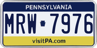 PA license plate MRW7976
