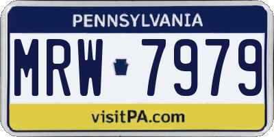 PA license plate MRW7979