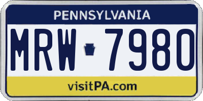 PA license plate MRW7980