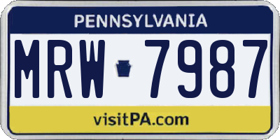 PA license plate MRW7987