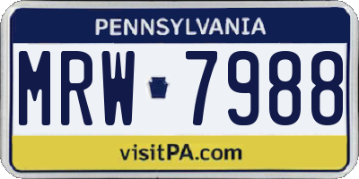 PA license plate MRW7988