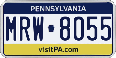 PA license plate MRW8055