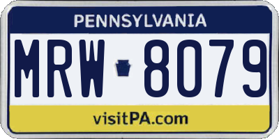 PA license plate MRW8079