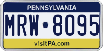 PA license plate MRW8095