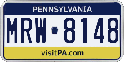 PA license plate MRW8148