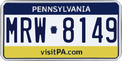 PA license plate MRW8149