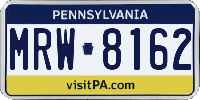 PA license plate MRW8162