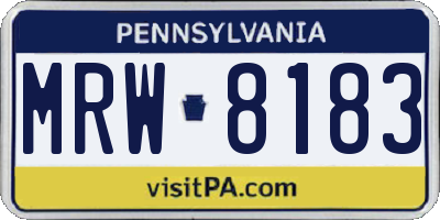 PA license plate MRW8183
