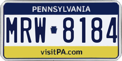PA license plate MRW8184