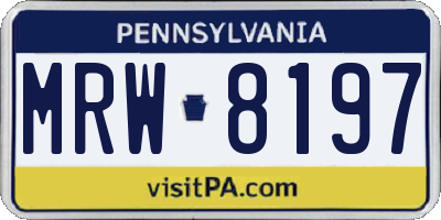 PA license plate MRW8197