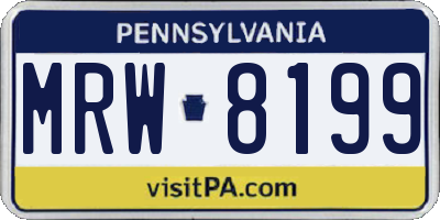 PA license plate MRW8199