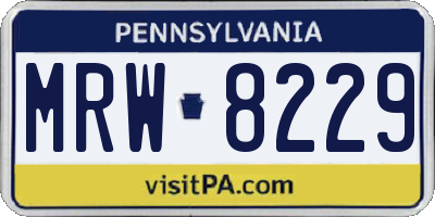 PA license plate MRW8229