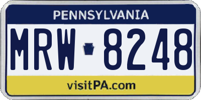 PA license plate MRW8248