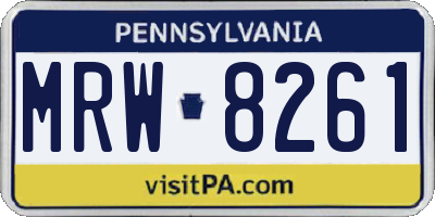 PA license plate MRW8261